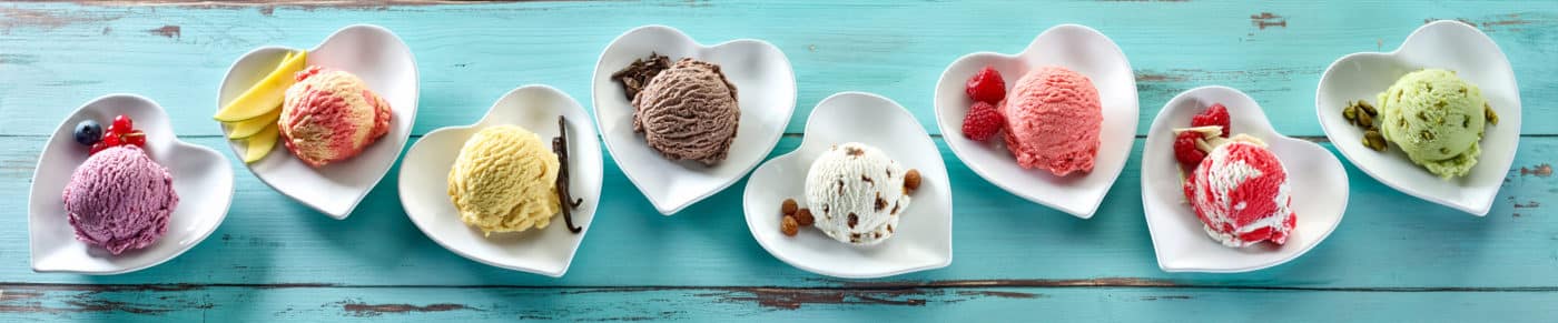 Verschiedene Ice Cream in Herztellern