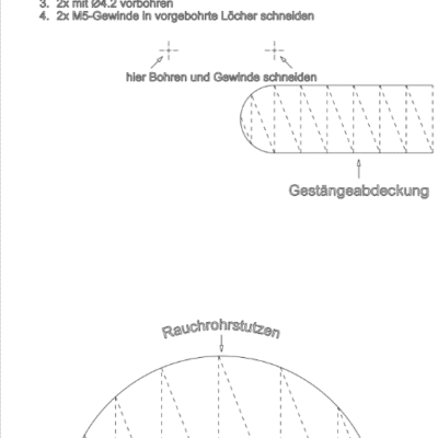 Bohrschablone zur Montage des Daches am HABO
